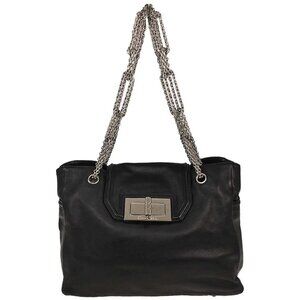 Chanel Black Lambskin Mademoiselle Lock Handbag